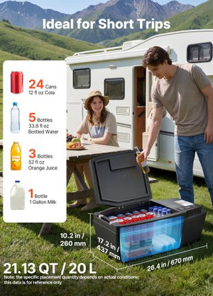 12 Volt Refrigerator, 21.1 QT/ 20L Car Fridge for Tesla Model 3, Portable Electric Freezer Compressor with APP Control, 12V/24V DC, 3? to 50?