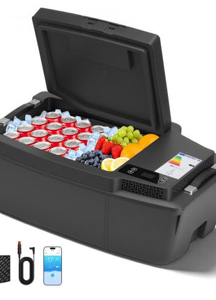 12 Volt Refrigerator, 21.1 QT/ 20L Car Fridge for Tesla Model 3, Portable Electric Freezer Compressor with APP Control, 12V/24V DC, 3? to 50?