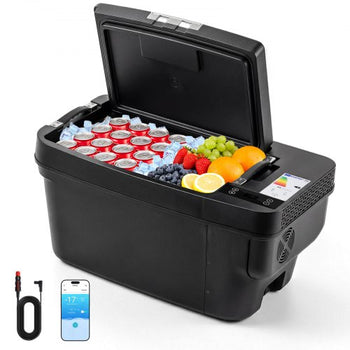 12 Volt Refrigerator, 37 QT/ 35L Car Fridge for Tesla Model Y, Portable Electric Freezer Compressor with APP Control, 12V/24V DC, -8? to 50?