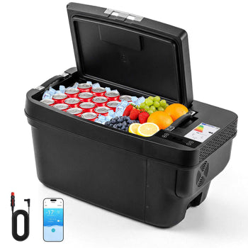 12 Volt Refrigerator, 37 QT/ 35L Car Fridge for Tesla Model Y, Portable Electric Freezer Compressor with APP Control, 12V/24V DC, -8℉ to 50℉