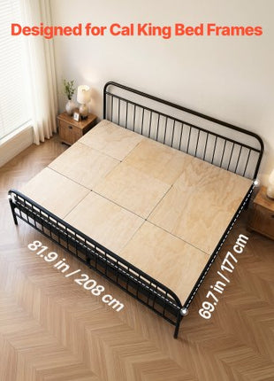 Bunkie Board, Cal King 69.7 x 81.9 in, Foldable Bed Board Under Mattress with Nylon Webbing, Plywood, Rounded Edges, Anti-Sag Design for Metal Frames, Sleeper Sofas, Platform and Bunk Beds