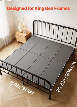 Bunkie Board, King Size 80.3 x 75.9 in, Foldable Bed Board Under Mattress with Hook-and-Loop Straps, PP Core with 600D Oxford Fabric, Anti-Sag for Metal Frames, Bunk Beds, and Sleeper Sofas