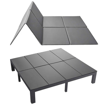 Bunkie Board, King Size 80.3 x 75.9 in, Foldable Bed Board Under Mattress with Hook-and-Loop Straps, PP Core with 600D Oxford Fabric, Anti-Sag for Metal Frames, Bunk Beds, and Sleeper Sofas