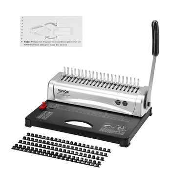 Binding Machine, Comb Binding Machine 21-Holes Binding 450 Sheets, Book Binder Machine with 100 PCS 3/8'' Comb Binding Spines, for Letter Size, A4, A5