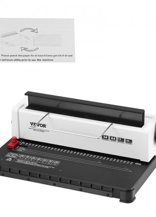 Coil Spiral Binding Machine, Manual Book Maker 34-Holes Binding 120 Sheets, Punch Binder Adjustable 3/16" - 9/16" Coil Binding Spines, for Letter Size, A4, A5