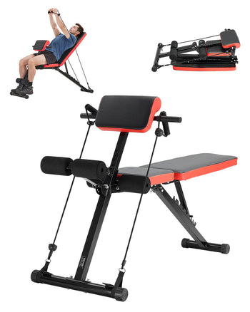 Multi-Functional Weight Bench for Full Body Workout, Roman Chair Hyperextension Bench, 770 lbs Adjustable & Foldable Equipment for Back Arm Core Ab Workout, Sit Up Exercise Machine for Home Gym