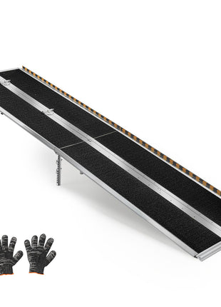 Portable Wheelchair Ramp, 10FT, Non-Slip Aluminum Folding Handicap Ramp for Wheelchair, 800 lbs Capacity, Door Threshold Ramps for Home Steps, Stairs, Entry, Threshold, Doorways, Scooter, Curbs