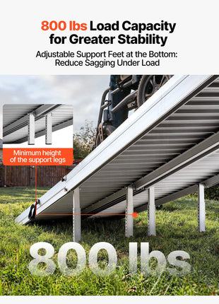 Portable Wheelchair Ramp, 12FT, Non-Slip Aluminum Folding Handicap Ramp for Wheelchair, 800 lbs Capacity, Door Threshold Ramps for Home Steps, Stairs, Entry, Threshold, Doorways, Scooter, Curbs