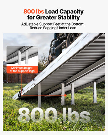 Portable Wheelchair Ramp, 12FT, Non-Slip Aluminum Folding Handicap Ramp for Wheelchair, 800 lbs Capacity, Door Threshold Ramps for Home Steps, Stairs, Entry, Threshold, Doorways, Scooter, Curbs