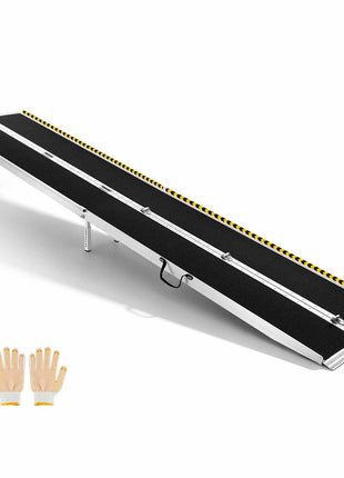 Portable Wheelchair Ramp, 12FT, Non-Slip Aluminum Folding Handicap Ramp for Wheelchair, 800 lbs Capacity, Door Threshold Ramps for Home Steps, Stairs, Entry, Threshold, Doorways, Scooter, Curbs