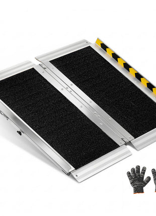 Portable Wheelchair Ramp, 2FT, Non-Slip Aluminum Folding Handicap Ramp for Wheelchair, 800 lbs Capacity, Door Threshold Ramps for Home Steps, Stairs, Entry, Threshold, Doorways, Scooter, Curbs