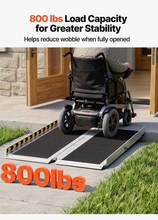 Portable Wheelchair Ramp, 3FT, Non-Slip Aluminum Folding Handicap Ramp for Wheelchair, 800 lbs Capacity, Door Threshold Ramps for Home Steps, Stairs, Entry, Threshold, Doorways, Scooter, Curbs