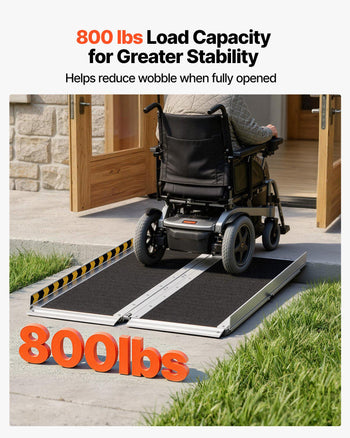Portable Wheelchair Ramp, 3FT, Non-Slip Aluminum Folding Handicap Ramp for Wheelchair, 800 lbs Capacity, Door Threshold Ramps for Home Steps, Stairs, Entry, Threshold, Doorways, Scooter, Curbs