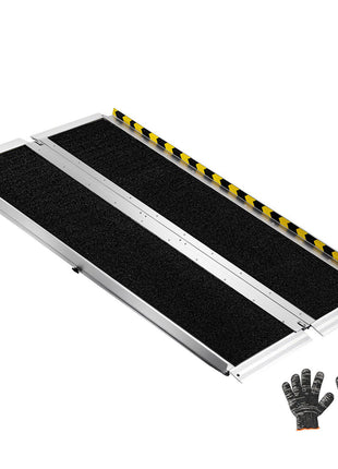 Portable Wheelchair Ramp, 4FT, Non-Slip Aluminum Folding Handicap Ramp for Wheelchair, 800 lbs Capacity, Door Threshold Ramps for Home Steps, Stairs, Entry, Threshold, Doorways, Scooter, Curbs