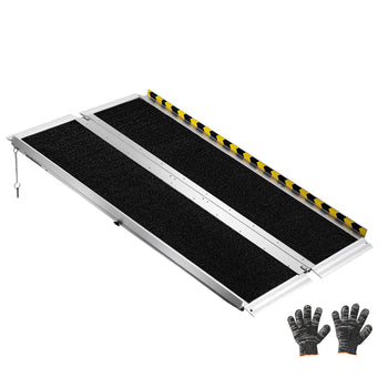 Portable Wheelchair Ramp, 4FT, Non-Slip Aluminum Folding Handicap Ramp for Wheelchair, 800 lbs Capacity, Door Threshold Ramps for Home Steps, Stairs, Entry, Threshold, Doorways, Scooter, Curbs