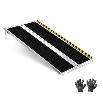 Portable Wheelchair Ramp, 5FT, Non-Slip Aluminum Folding Handicap Ramp for Wheelchair, 800 lbs Capacity, Door Threshold Ramps for Home Steps, Stairs, Entry, Threshold, Doorways, Scooter, Curbs