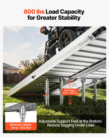 Portable Wheelchair Ramp, 6FT, Non-Slip Aluminum Folding Handicap Ramp for Wheelchair, 800 lbs Capacity, Door Threshold Ramps for Home Steps, Stairs, Entry, Threshold, Doorways, Scooter, Curbs