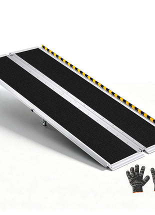 Portable Wheelchair Ramp, 6FT, Non-Slip Aluminum Folding Handicap Ramp for Wheelchair, 800 lbs Capacity, Door Threshold Ramps for Home Steps, Stairs, Entry, Threshold, Doorways, Scooter, Curbs