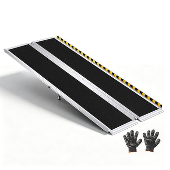 Portable Wheelchair Ramp, 6FT, Non-Slip Aluminum Folding Handicap Ramp for Wheelchair, 800 lbs Capacity, Door Threshold Ramps for Home Steps, Stairs, Entry, Threshold, Doorways, Scooter, Curbs