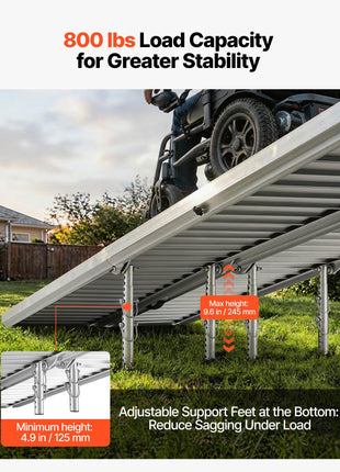 Portable Wheelchair Ramp, 7FT, Non-Slip Aluminum Folding Handicap Ramp for Wheelchair, 800 lbs Capacity, Door Threshold Ramps for Home Steps, Stairs, Entry, Threshold, Doorways, Scooter, Curbs