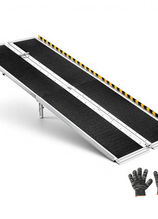 Portable Wheelchair Ramp, 7FT, Non-Slip Aluminum Folding Handicap Ramp for Wheelchair, 800 lbs Capacity, Door Threshold Ramps for Home Steps, Stairs, Entry, Threshold, Doorways, Scooter, Curbs
