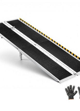 Portable Wheelchair Ramp, 8FT, Non-Slip Aluminum Folding Handicap Ramp for Wheelchair, 800 lbs Capacity, Door Threshold Ramps for Home Steps, Stairs, Entry, Threshold, Doorways, Scooter, Curbs