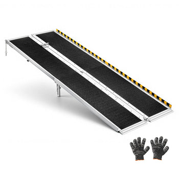 Portable Wheelchair Ramp, 8FT, Non-Slip Aluminum Folding Handicap Ramp for Wheelchair, 800 lbs Capacity, Door Threshold Ramps for Home Steps, Stairs, Entry, Threshold, Doorways, Scooter, Curbs