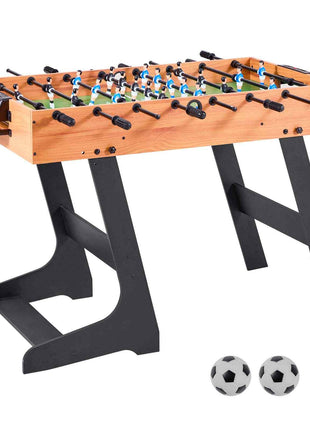 Folding Foosball Table, 42 inch Standard Size Table, Indoor Full Size Foosball Tables for Home, Family, and Game Room, Durable Soccer Set, Includes 2 Balls