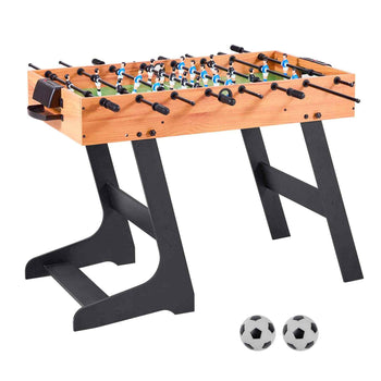 Folding Foosball Table, 42 inch Standard Size Table, Indoor Full Size Foosball Tables for Home, Family, and Game Room, Durable Soccer Set, Includes 2 Balls