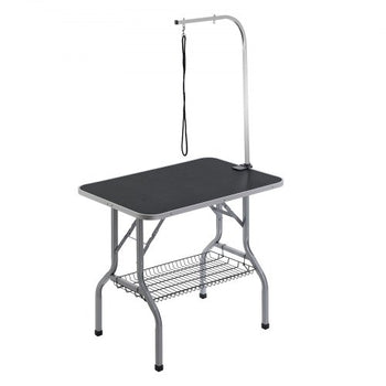 Pet Grooming Table Arm with Clamp, 36''x24'' Dog Grooming Station, Foldable Pets Grooming Stand for Medium and Small Dogs, Free No Sit Haunch Holder with Grooming Loop, Bearing 330lbs