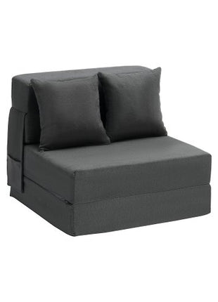 Folding Sofa Bed, 3-in-1 Foldable Couch Bed with 2 Pillows and Washable Cover, 25D High Density Memory Foam Convertible Sleeper Chair Bed, Futon Couch for Living Room, Bedroom, Dark Grey(Single)