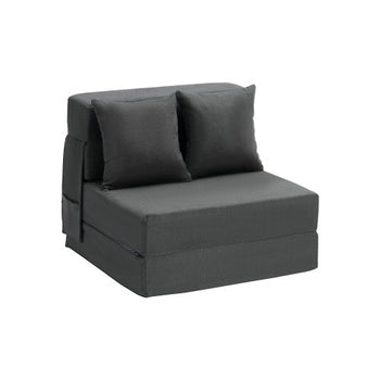 Folding Sofa Bed, 3-in-1 Foldable Couch Bed with 2 Pillows and Washable Cover, 25D High Density Memory Foam Convertible Sleeper Chair Bed, Futon Couch for Living Room, Bedroom, Dark Grey(Single)