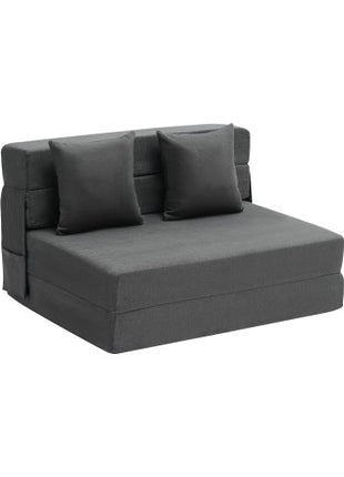 Folding Sofa Bed, 3-in-1 Foldable Couch Bed with 2 Pillows and Washable Cover, 25D High Density Memory Foam Convertible Sleeper Chair Bed, Futon Couch for Living Room, Bedroom, Dark Grey(Twin)