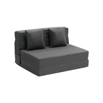 Folding Sofa Bed, 3-in-1 Foldable Couch Bed with 2 Pillows and Washable Cover, 25D High Density Memory Foam Convertible Sleeper Chair Bed, Futon Couch for Living Room, Bedroom, Dark Grey(Twin)