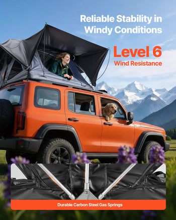 Rooftop Tent, 2-3 Person Foldable Aluminum Roof Top Tent with Tri-Color LED Light, Thick Mattress & 10 Windows, Waterproof Windproof Overland Camping Car Roof Rack Suitable for Jeep SUV Pickup