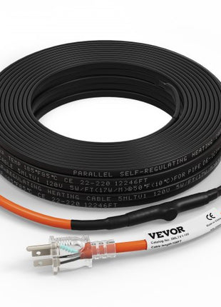 Self-Regulating Pipe Heating Cable, 100-feet 5W/ft Heat Tape for Pipes Freeze Protection, Protects PVC Hose, Metal and Plastic Pipe from Freezing, 120V