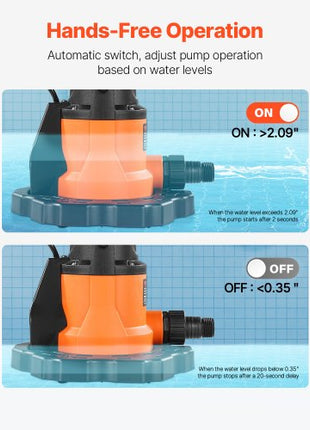 Automatic Pool Cover Pump, 0.66 HP 3200 GPH, 120V Submersible Swimming Pool Cover Pump with 25 ft Power Cord, 26 ft Max Head Lift, Water Removal and Transfer Pump, for Pool Draining Hot Tubs