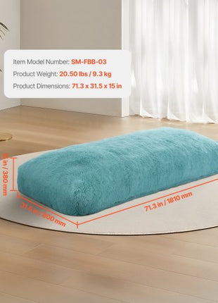 Bean Bag Chair, Giant BeanBag Chair with Removable & Washable Cover for Adults, Fluffy Plush & High-Density Foam Filling Floor Adult Bean Bag with Zapper, Ideal for Living Room, Bedroom, Blue