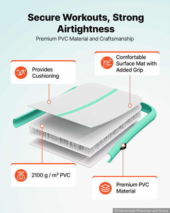 Inflatable Gymnastics Air Mat 20 ft Training Mats w/ Electric Pump, 8 inches Thick Sturdy Tumble Track, Tumbling Mat for Home Use/Gym/Outdoor/Yoga/Cheerleading/Beach/Park/Water, Mint Green