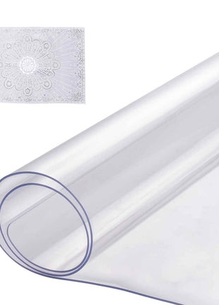 Plastic Table Cover, 14 x 24 Inch 1.5 mm Thick Clear Table Protector, Rectangle PVC Desk Mat, Waterproof & Easy Cleaning Desk Pad Tablecloth, for Office Dresser Dining Room Table Night Stand