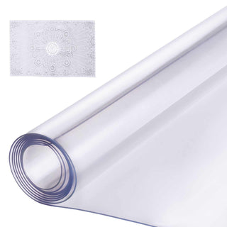 Plastic Table Cover, 24 x 96 Inch 1.5 mm Thick Clear Table Protector, Rectangle PVC Desk Mat, Waterproof & Easy Cleaning Desk Pad Tablecloth, for Office Dresser Dining Room Table Night Stand