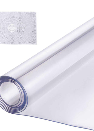 Plastic Table Cover, 36 x 54 Inch 1.5 mm Thick Clear Table Protector, Rectangle PVC Desk Mat, Waterproof & Easy Cleaning Desk Pad Tablecloth, for Office Dresser Dining Room Table Night Stand