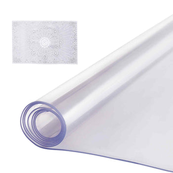 Plastic Table Cover, 40 x 80 Inch 2.0 mm Thick Clear Table Protector, Rectangle PVC Desk Mat, Waterproof & Easy Cleaning Desk Pad Tablecloth, for Office Dresser Dining Room Table Night Stand
