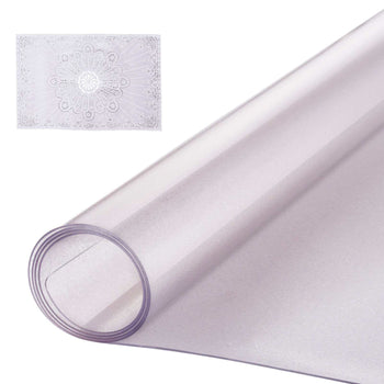 Plastic Table Cover, 42 x 60 Inch 1.5 mm Thick Frosted Table Protector, Rectangle PVC Desk Mat, Waterproof & Easy Cleaning Desk Pad Tablecloth, for Office Dresser Dining Room Table Night Stand