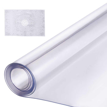 Plastic Table Cover, 42 x 96 Inch 1.5 mm Thick Clear Table Protector, Rectangle PVC Desk Mat, Waterproof & Easy Cleaning Desk Pad Tablecloth, for Office Dresser Dining Room Table Night Stand