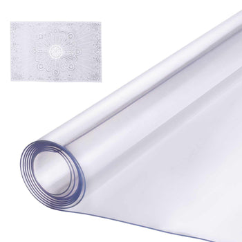 Plastic Table Cover, 54 x 54 Inch 1.5 mm Thick Clear Table Protector, Square PVC Desk Mat, Waterproof & Easy Cleaning Desk Pad Tablecloth, for Office Dresser Dining Room Table Night Stand