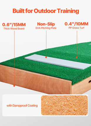 Pitching Mound, Portable Baseball Pitcher's Mound, 85 in Indoor Outdoor Pitching Practice and Training Equipment, Softball Pitching Aids with Antifade Turf, Pitching Rubber, Adjustable Base