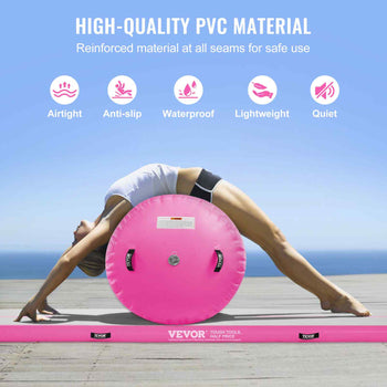 Inflatable Gymnastics Air Mat Set, 2 PCS Tumbling Mat, Tumble Track with Electric Pump, Air Roller Barrel Gymnastics Equipment, Training Mats for Home Use/Gym/Yoga/Cheerleading/Beach/Park/Water