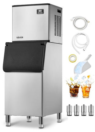 Commercial Ice Maker Machine, 360LBS/24H Ice-Making Machine with 300LBS Large Storage Bin, Auto Self-Cleaning Ice Maker with Touchscreen for Bar Cafe Restaurant Business Commercial