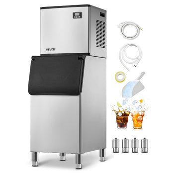 Commercial Ice Maker Machine, 360LBS/24H Ice-Making Machine with 300LBS Large Storage Bin, Auto Self-Cleaning Ice Maker with Touchscreen for Bar Cafe Restaurant Business Commercial